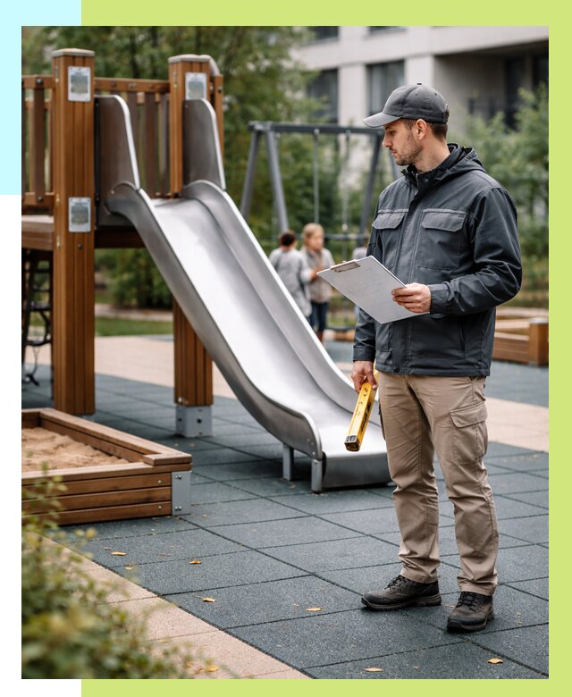 Сертификация детских площадок в Новокуйбышевске от 25605 р. | Алешин-Нвб