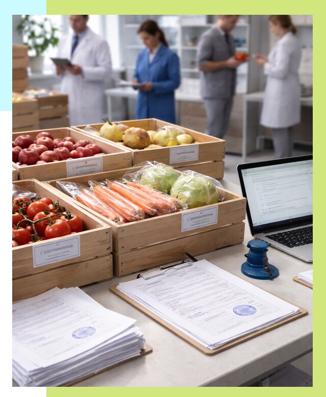 Сертификация овощей и фруктов в Новокуйбышевске от 8706 р. | Алешин-Нвб